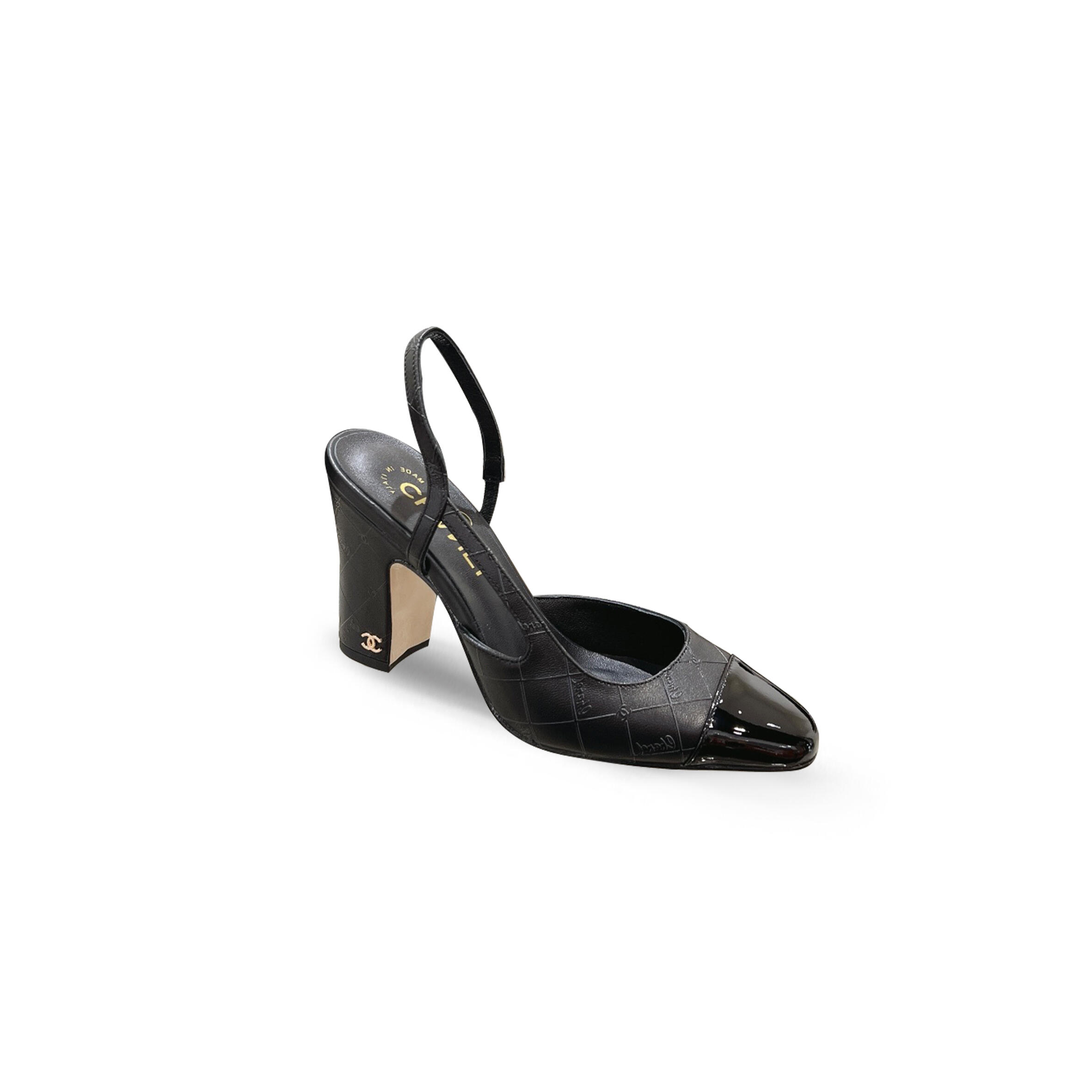 Ch*el 24v elegant quilted slingback heels g45509 b19046